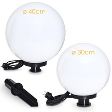 HOFSTEIN Tres Kugellampe Kugelleuchte 2er Set, Außenleuchten weißem Kunststoff