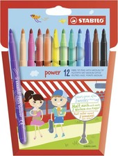 Medium Fiber-Tip Pen power - Pack of 12 - Assorted Colors