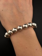 Sterling 925 Italy Ball Beaded Bracelet 10mm