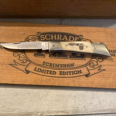 Vintage Schrade IXL Scrimshaw Limited Edition Pocketknife Set #499