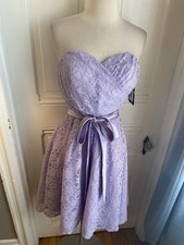 MARINA LILAC STRAPLESS LACE PARTY DRESS-NWT-SIZE4-PADDED BRA-RIBBON TIE!!