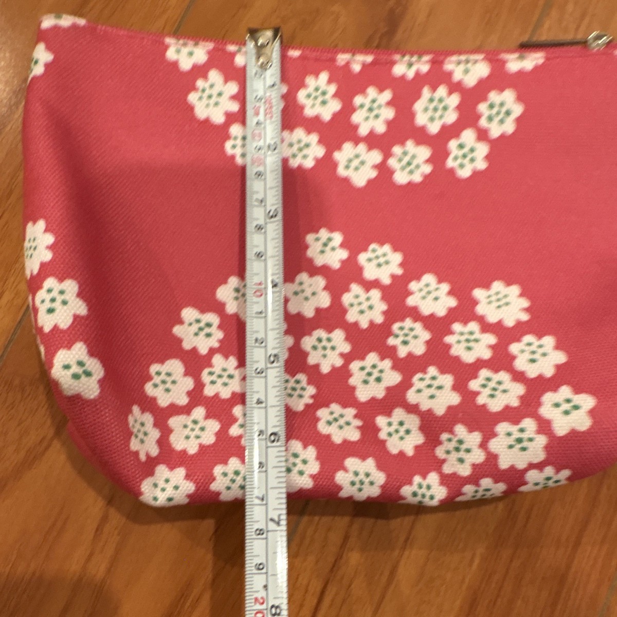 Clinique Marimekko Floral Zipper Makeup Bag Cosmetic Pouch, Pink/White/Green View 4