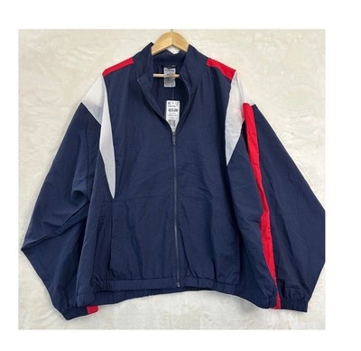Reebok Plus Size Zip Front Long Sleeve Colorblocked Windbreaker Jacket 3X