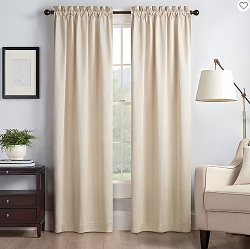 1 Panel Curtain 42" X 63" Eclipse Canova Energy Saving Blackout Rod Pocket - Picture 2 of 4