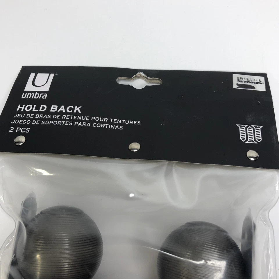Juego de 2 cortinas de pomo de puerta acanalado Umbra metal oscuro Foto 2 de 4