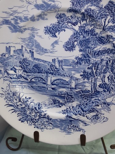 Vintage Countryside Blue Enoch Wedgewood Tunstall Ltd 10-Inch Dinner Plate - Picture 2 of 3