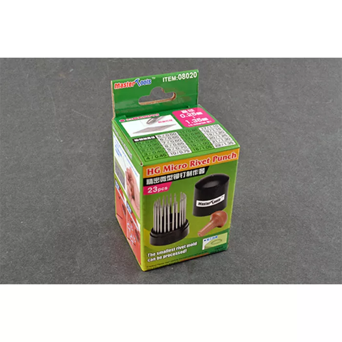 Master Tools 08020 HG Mikro-Nietstanze für Modell Hobby (23 Stück, 0,25 mm-1,35 mm) - Bild 2 von 4