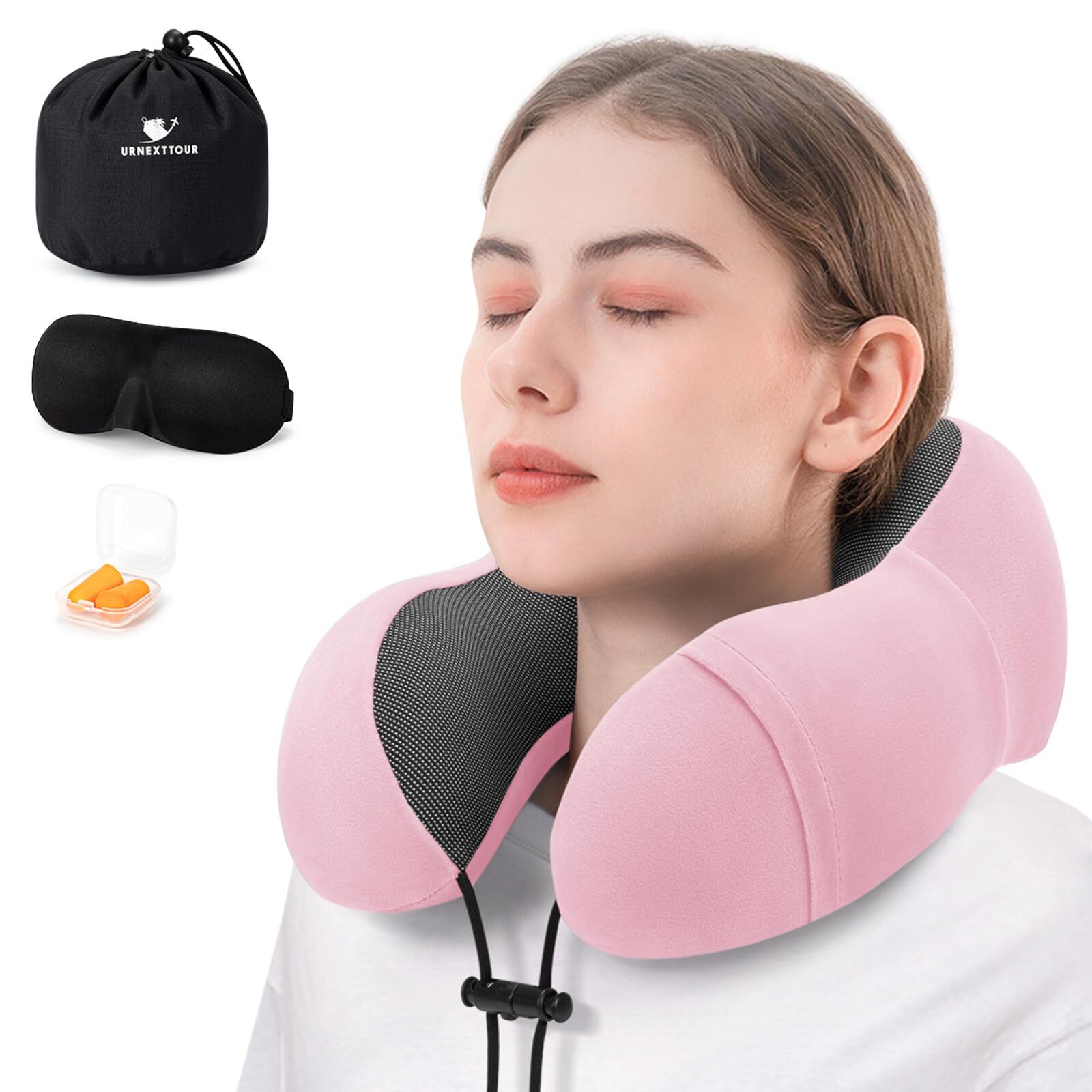 Neck Pillow for Airplane Memory Foam Travel Pillows Soft & Support Travel Pil...
