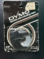 Vintage 1974 NOS Dymo Labeling Tape Black 3/8" 4 Yards 918446 NEW OLD STOCK NOS