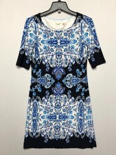 Eliza J Women Short Sleeve Floral Midi Dress Size 8 Colorful Polyester M126 -16