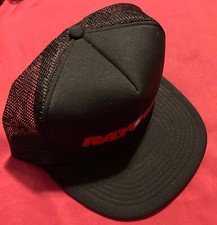 Vintage Mesh Hat Flatbill Cap Snapback Trucker RAYOVAC Battery Flashlight Black