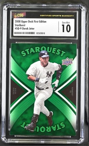 2008 Upper Deck First Edition #SQ-9 StarQuest Derek Jeter CSG CGC Graded (10)