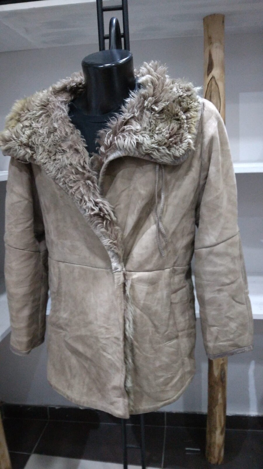 Vintage Light Brown Sheepskin Jacket Women's Size 48 MGS178PI