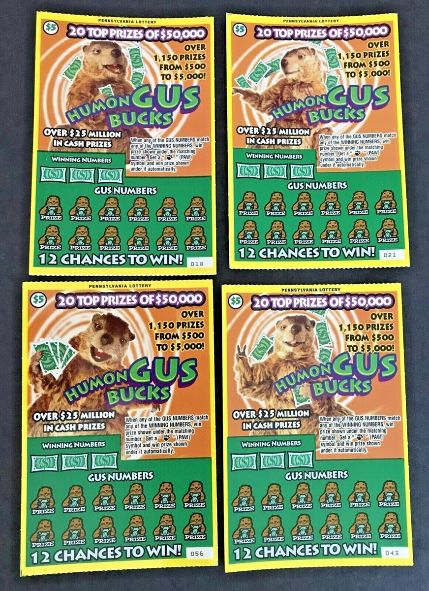 Gus the PA Groundhog Theme Instant SV Lottery Ticket Set, no