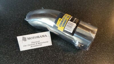 AUSPUFFBLENDE UNIVERSAL EDELSTAHL GEBOGENES HECKROHR PASST BIS 58 MM MOTORAMA
