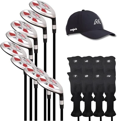 Senior Mens Majek Golf K5 Hybrid Set #3-PW + Headcovers + Hat (GRIP OPTIONS)