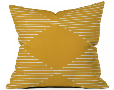 20'' x 20'' Summer Sun Home Art Geo Outdoor Throw Pillow Yellow - Deny Designs
