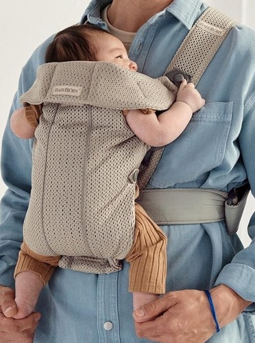 New BabyBjörn Newborn Infant Baby Carrier Mini 3D Mesh - Pearly Pink (7-25 lbs) - Picture 4 of 9
