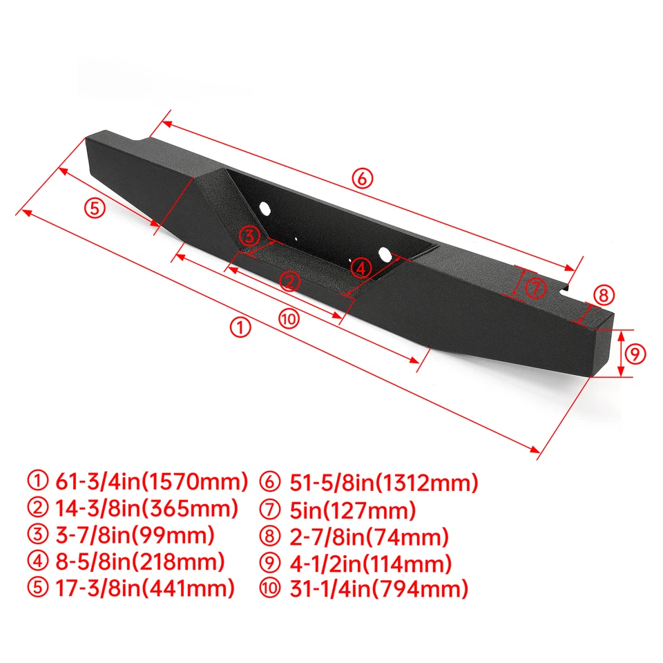 Parachoques de cabrestante delantero con barra Bull / parachoques trasero para Ford Ranger 1993-2011 Foto 4 de 4