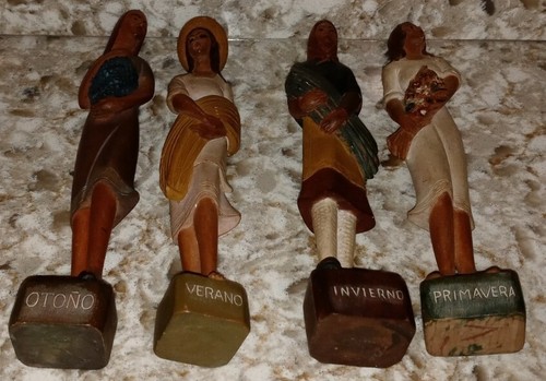 Göttin 4 Jahreszeiten Holzstatue 7,75" HERBST WINTER FRÜHLING SOMMER OTON SOMMER SET - Bild 7 von 7