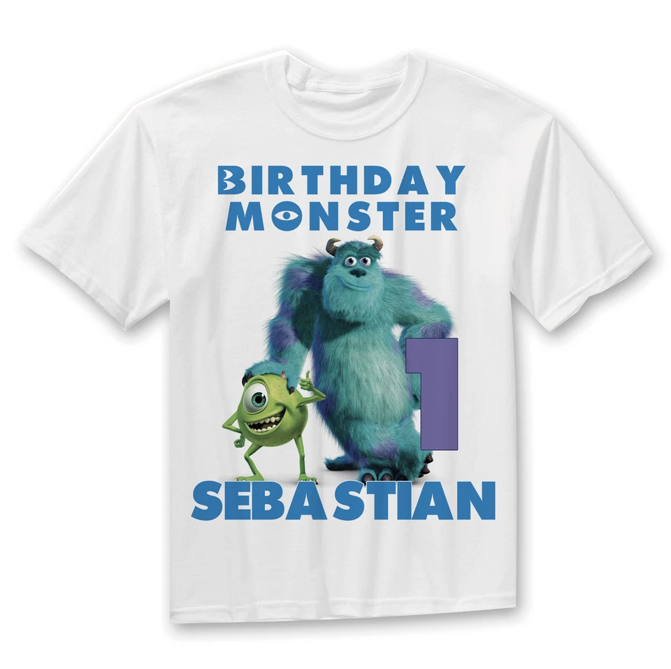 Camiseta de cumpleaños Monsters Inc para la familia - Personalizada con nombre y edad Foto 3 de 4