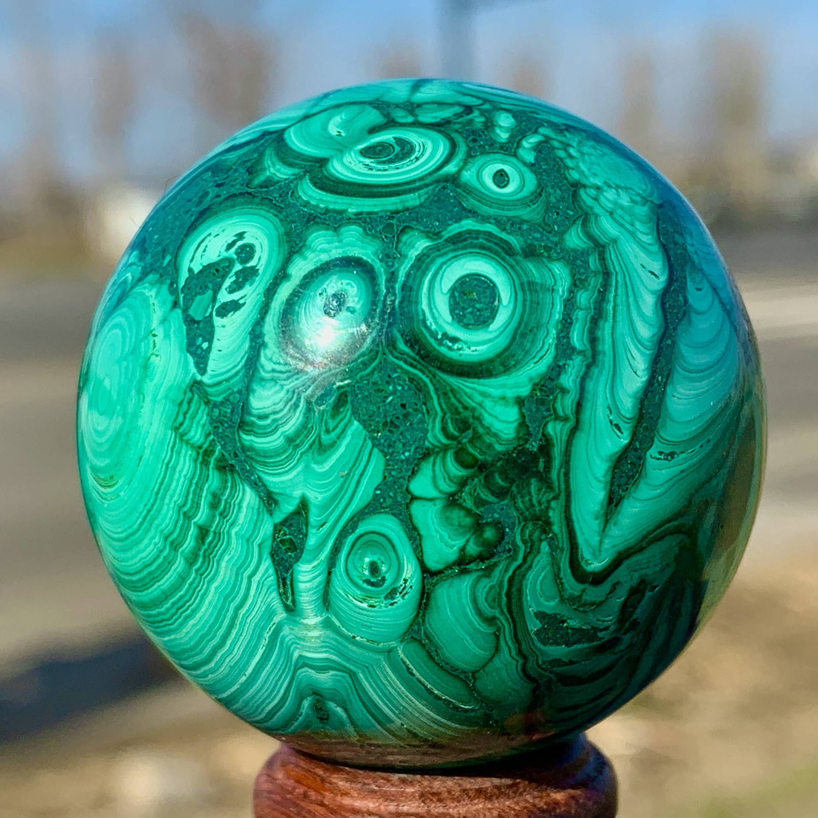 137G Natural glossy Malachite ball transparent cluster rough mineral sample