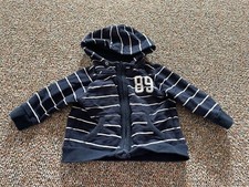 Baby Gap Boys Blue Striped Zip Up Hoodie 6-12M