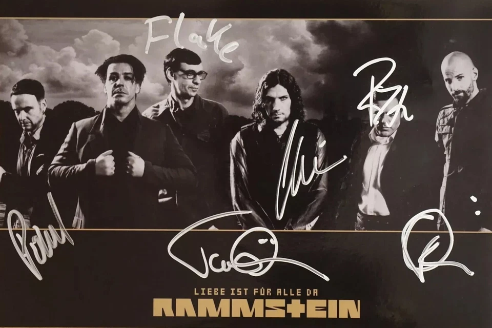 Herbst-Aktion 6 Rammstein Autogramme Großfotos 20x30 Lindemann autograps - Bild 4 von 4