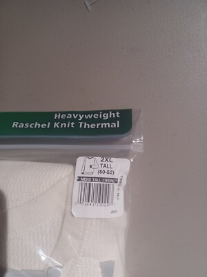 INDERA MENS THERMAL TOP Cotton Poly Blend Heavyweight Raschel Knit Sz 2XL  Tall