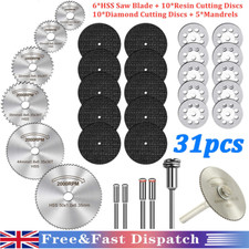 31x Diamond Cutting Discs Wheel Saw Blades Set+Drill Bit For Dremel Rotary Tool