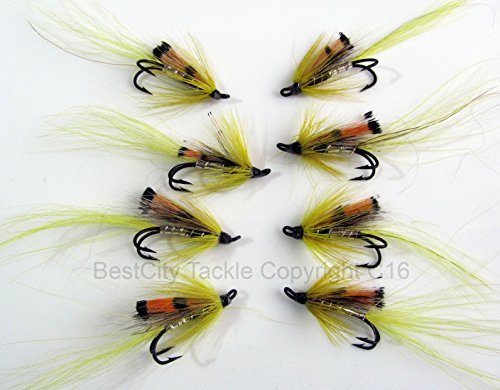 Fly Fishing Salmon Flies ALLYS SHRIMP YELLOW Double sizes 4-10 Pack of 8  #160 | eBay