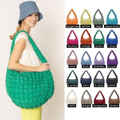 Do Everything in Love Women Solid Color Soft Extra Large Quilted Shoulder Bag