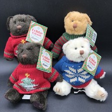 Vtg Lot 4 Russ Teddy Bears Plush Holiday Friends Ugly Christmas Sweaters Knit 5"