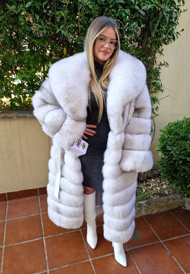 JACKET BLUE FOX FUR COAT FUCHS PELZMANTEL FOURRURE RENARD PELLICCIA VOLPE 狐皮 - Image 4 of 4