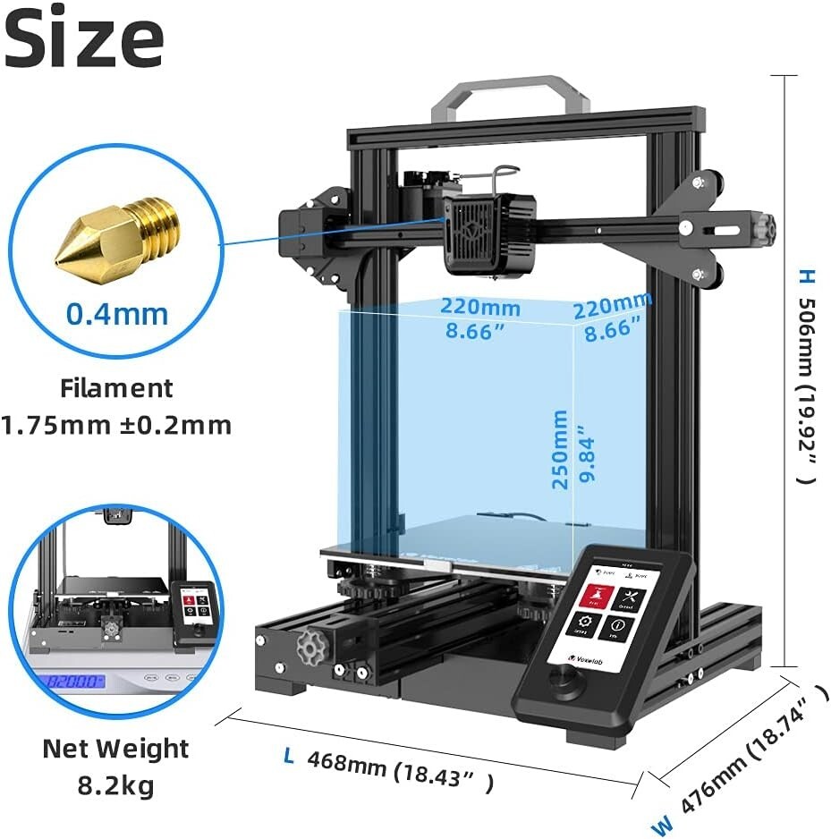 Voxelab Aquila X2 3D Printer with Full Alloy Frame, Removable