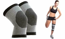 Bamboo Comfort Self-Warming Thermal Knee Support Knee Pads Leg Sleeves (1 pair)