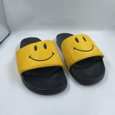 Chinatown Market Slides Smiley Face Sandals Yellow/Black Size 9 CTMS-250007
