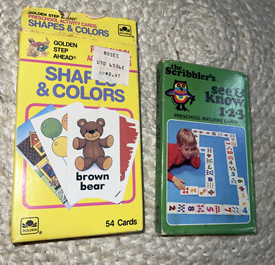 Vintage 1980s Lot Of Preschool Learning School Activity Cards- Golden Step Ahead