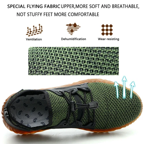 Mens Mesh Safety Shoes Work Steel Toe Boots Indestructible Lightweight Sneakers - Picture 7 of 39
