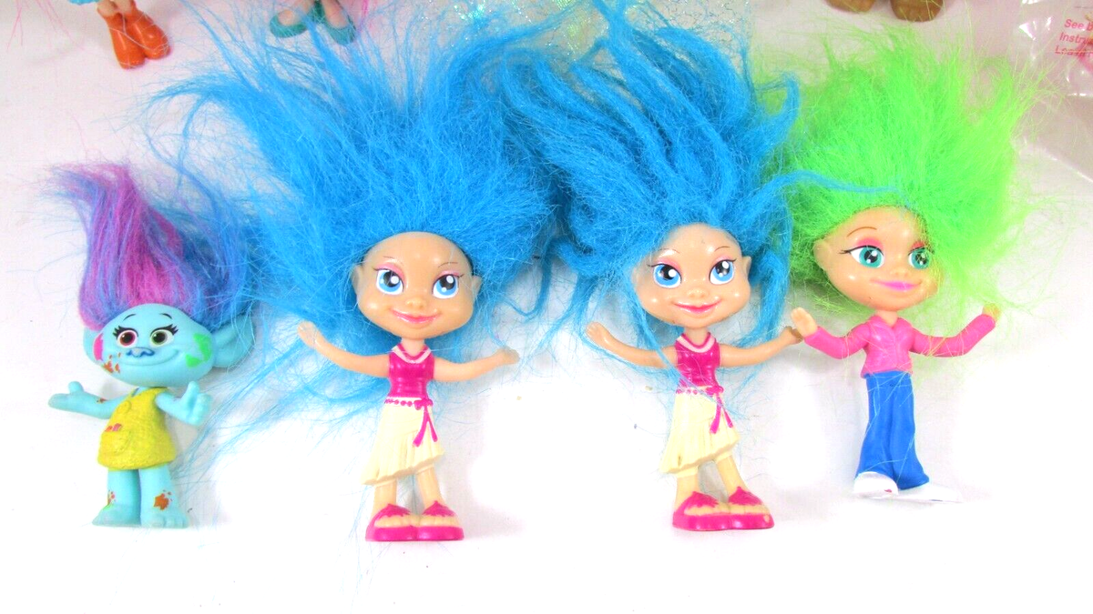 lot of 9 Troll dolls Adults & baby Trolls Trollz Tracey by Russ