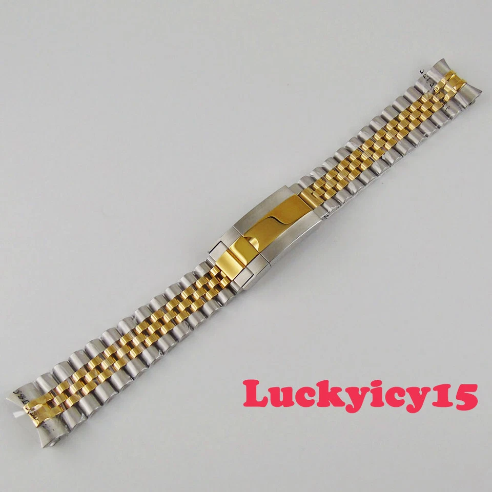 Pulsera dorada de dos tonos 20 mm 316L SS Jubilee apta para correa de reloj homenaje de 40 mm Foto 3 de 3