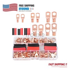 150Pcs Copper Wire Lugs Battery Cable Ends Heat Shrink Tube Assortment Kit