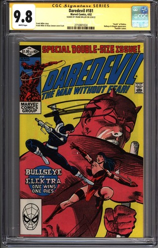 * DAREDEVIL #181 CGC 9.8 SS Signed Frank Miller Death ELEKTRA! (2716901024) *