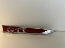 Original VW GTI Wing Fender Badge Emblem Chrome Red Right Side - 5G0853688M
