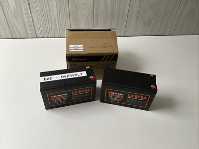 2x Nermak 12V 10Ah  Lithium Polymer Battery - ONE BAD ONE GOOD