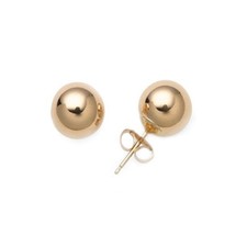 14kt Solid Yellow Gold Stud Earrings Polished Ball Bead Studs 14k 14 kt