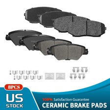 Front & Rear Ceramic Disc Brake Pads For 2016 2017 2018 2019 - 2022 Mazda CX-9