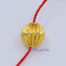 8mm 18k Solid Yellow Gold Fancy Fluted Spacer Finding Bead 1 