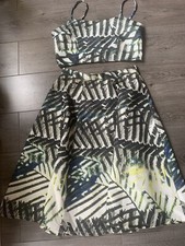 Opus London Co-Ord DAMEN-SET BAUCHFREIES OBERTEIL & MIDIROCK URLAUB AUSGEHEN UK 14