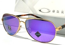 Oakley FEEDBACK Gold Satin Tort 59mm Aviator POLARIZED Violet Sunglass 4079-39